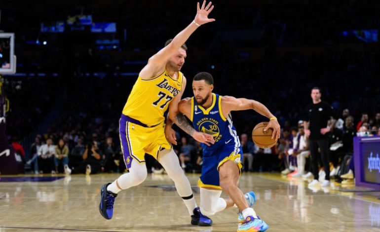  Warriors down Lakers in opener despite Doncic’s near triple-double