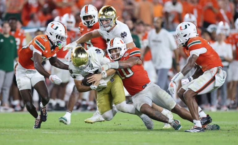  Notre Dame, Miami will be sweating Sunday. Comparing their CFP resumes