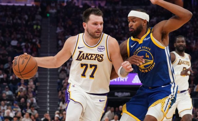  LeBron James, Luka Doncic lead Lakers to blowout win over Warriors
